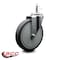 Service Caster 6'' Thermoplastic Rubber Wheel Swivel 7/16'' Grip Ring Stem Caster SCC-GR20S614-TPRB-716138 - alternate 3